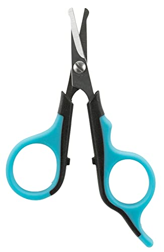 TRIXIE Gesichts- und Pfotenschere mit abgerundeter Spitze zum Schutz - aus Edelstahl - gummierter Kunststoffgriff - 8cm - schwarz/blau - 2360 TRIXIE Gesichts- und Pfotenschere mit abgerundeter Spitze zum Schutz - aus Edelstahl - gummierter Kunststoffgriff - 8cm - schwarz/blau - 2360 von TRIXIE