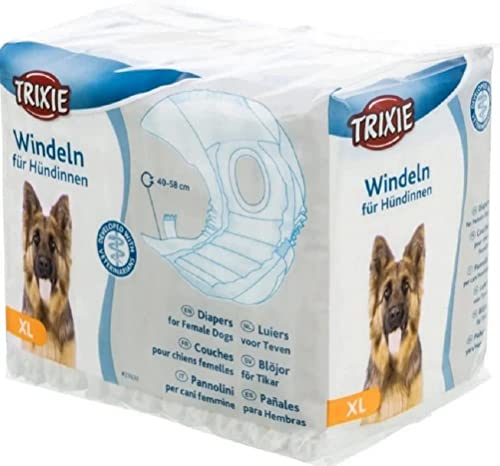 TRIXIE Windeln für Hündinnen, XL Taillenumfang 40-58 cm, 12 Stück, 23636 TRIXIE Windeln für Hündinnen, XL Taillenumfang 40-58 cm, 12 Stück, 23636 von TRIXIE