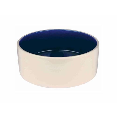 Trixie 2452 Keramiknapf, 2,3 l/ø 22 cm, creme/blau, 1 Stück (1er Pack) von TRIXIE