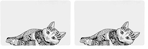 Trixie 24788 Napfunterlage Katze, 44 × 28 cm, weiß/schwarz (Packung mit 2) von TRIXIE