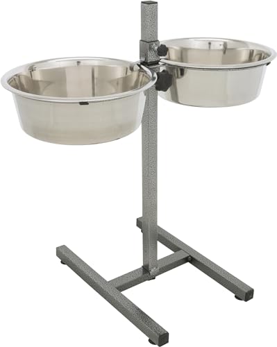 TRIXIE Hundebar mit 2 Edelstahlnäpfen - höhenverstellbar - Napfarretierung und Klapperschutz - justierbare Gummifüße - spülmaschinengeeignet - Metall/Edelstahl - 2 x 4,5 l - ø 29 cm - 24923 TRIXIE Hundebar mit 2 Edelstahlnäpfen - höhenverstellbar - Napfarretierung und Klapperschutz - justierbare Gummifüße - spülmaschinengeeignet - Metall/Edelstahl - 2 x 4,5 l - ø 29 cm - 24923 von TRIXIE