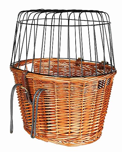 TRIXIE Hundekorb für das Fahrrad vorne bis 5 kg 44 × 48 × 33 cm - gewobener Hundefahrradkorb für den Lenker - in schicker Weidenoptik mit Kunststoff Gitter, 2806 von TRIXIE