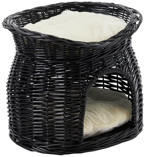 Trixie 2872 Weidenkorb mit Liegedach und 2 Kissen, 54 × 43 × 37 cm, schwarz Trixie 2872 Weidenkorb mit Liegedach und 2 Kissen, 54 × 43 × 37 cm, schwarz von TRIXIE