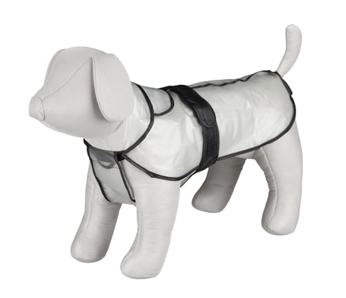 TRIXIE Regenmantel Tarbes für Hunde S transparent – Hunde-Regenjacke mit reflektierenden Elementen für mehr Sicherheit im Dunkeln – bequem & verstellbar - 3002 von TRIXIE