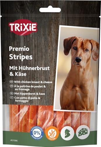 TRIXIE glutenfreie Käse-Huhn-Streifen "PREMIO Cheese Chicken Stripes, 100 g" - 31586 von TRIXIE