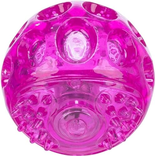 TRIXIE Hunde-Blinkball, Pink, ø 6 cm, 33642, Aktivierung durch Aufprall, 50 Stunden Leuchtdauer von TRIXIE