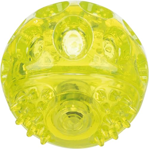 TRIXIE Blinkeball für Hunde, Lime, ø 7.5 cm, 33643, mit Schalter, Aktivierung durch Aufprall von TRIXIE