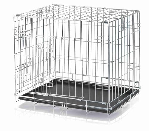 TRIXIE Hundebox Home - Größe S: 64 x 54 x 48 - kurzzeitige Unterbringung zu Hause - je 1 Tür vorne und seitlich - zusammenklappbar - Bodenwanne - 3922 von TRIXIE