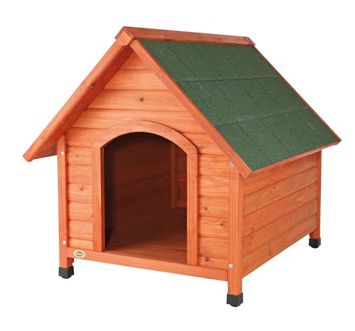 TRIXIE wetterfestes und frei justierbares Hundehaus"natura Hundehütte Cottage Satteldach, L: 96 × 105 × 112 cm, braun"- 39533 von TRIXIE