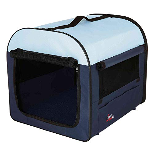 TRIXIE Hundebox Basic - Größe XS: 32 x 32 x 47 cm - abdeckbare Netzeinsätz - Bodenplatte mit Fleecbezug - Bodenlaschen und Heringe - inkl. Tragetasche - 39701 von TRIXIE