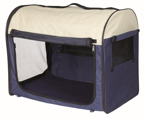 TRIXIE Hundebox Basic – Größe M-L: 70 x 75 x 95 cm - mit abdeckbaren Netzeinsätzen, Fleece-Bodenplatte, 3 Außentaschen, Bodenlaschen & Heringen, inkl. Tragetasche – 39705 von TRIXIE
