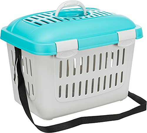 Trixie 3979 Transportbox Midi-Capri, XS: 44 × 33 × 32 cm, dunkelgrau/hellblau Trixie 3979 Transportbox Midi-Capri, XS: 44 × 33 × 32 cm, dunkelgrau/hellblau von TRIXIE