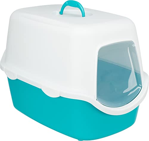 Trixie 40275 Katzentoilette Vico, mit Haube, 40 × 40 × 56 cm, aquamarin/weiß von TRIXIE