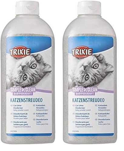 Trixie 42406 Simple'n'Clean Katzenstreudeo, Babypuderduft, 750 g (Packung mit 2) von TRIXIE