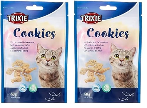 Trixie 42743 Cookies mit Lachs und Catnip, 50 g(2er Pack) von TRIXIE