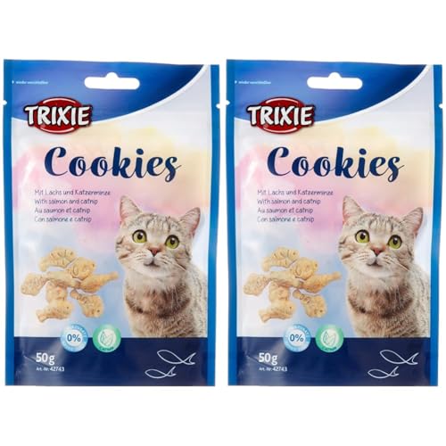 Trixie 42743 Cookies mit Lachs und Catnip, 50 g(2er Pack) von TRIXIE