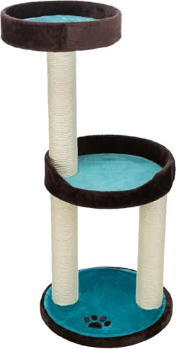TRIXIE Kratzbaum Lugo 103 cm in braun/türkis – mehrstöckiger Katzenbaum mit gemütlichen Liegeflächen und robusten Kratzflächen, komfortabel & stabil –43870 TRIXIE Kratzbaum Lugo 103 cm in braun/türkis – mehrstöckiger Katzenbaum mit gemütlichen Liegeflächen und robusten Kratzflächen, komfortabel & stabil –43870 von TRIXIE