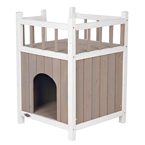 Trixie 44093 natura Cat's Home mit Balkon, 45 × 65 × 45 cm, grau/weiß von TRIXIE