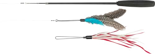 TRIXIE Teleskop-Spielangel für Katzen - mit Griff - 2 austauschbare Spielzeuge - Stab aus Fiberglas - ausziehbar von 40 bis 98 cm - 45763 von TRIXIE