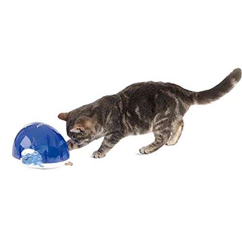 TRIXIE interaktives und spülmaschinenfestes Intelligenzspielzeug für Katzen "Cat Activity Snack Box, 19 × 13 × 14 cm, weiß/transparent blau"- 46001 von TRIXIE