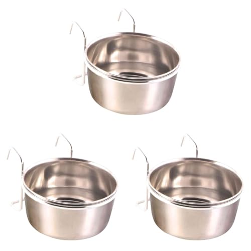 Trixie 5494 Edelstahlnapf mit Halter, 300 ml/ø 9 cm, metallisch (Packung mit 3) von TRIXIE