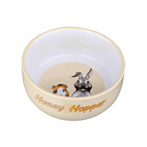 Trixie 60808 Honey & Hopper Keramiknapf, 250 ml/ø 11 cm, Various State colour in GIFT MESSAGE or sent as RANDOM! von TRIXIE