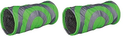 Trixie 6284 Kuscheltunnel für Kleintiere, ø 15 × 35 cm, grau/grün (Packung mit 2) von TRIXIE