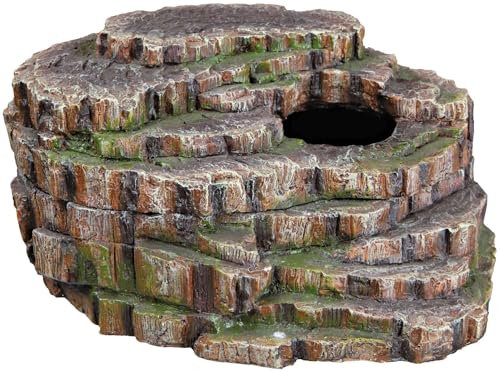 TRIXIE Schlangenhöhle - Regenwaldoptik - optimale Rückzugsmöglichkeit - ideal als Häutungsplatz - auch für Aquarien - Deckel abnehmbar - Polyesterharz - 26 x 20 x 13 cm - 76199 von TRIXIE