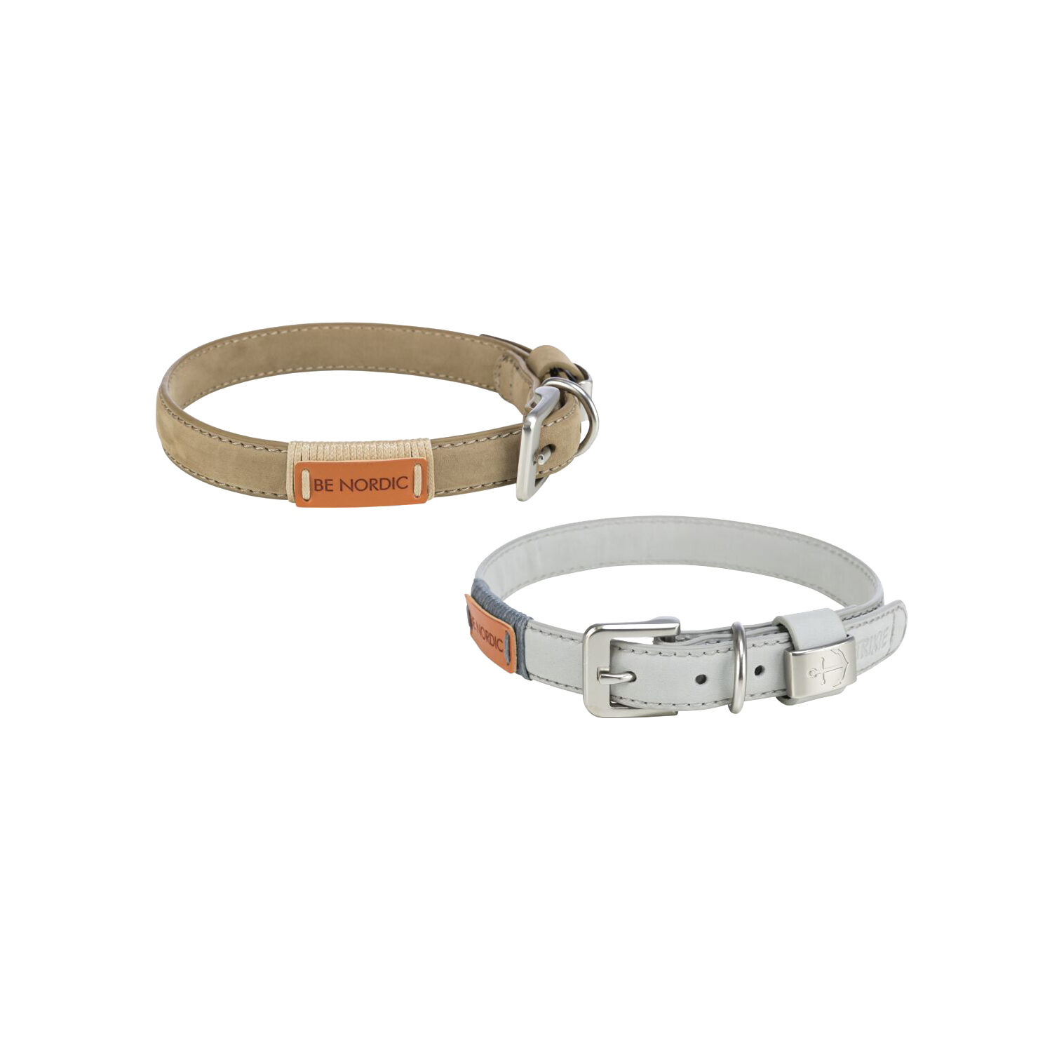 Trixie BE NORDIC Halsband Leder – S – Hellgrau von TRIXIE