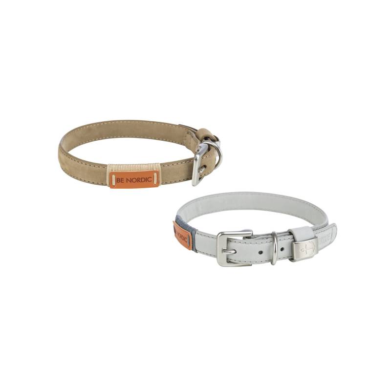 Trixie BE NORDIC Halsband Leder – S – Hellgrau von TRIXIE