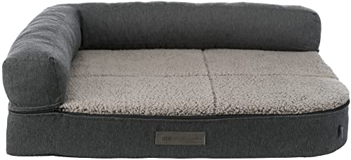 Trixie BENDSON Vital Sofa mit 1/2-Rand, 100 x 80 cm, dunkelgrau/hellgrau, Kuckuck, Iglu, Sessel von TRIXIE