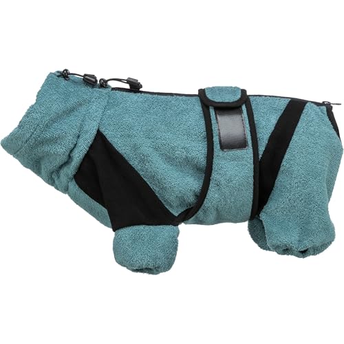Bade- und Hausoverall für Hunde, Frottee, XS: 30 cm, Petrol von TRIXIE