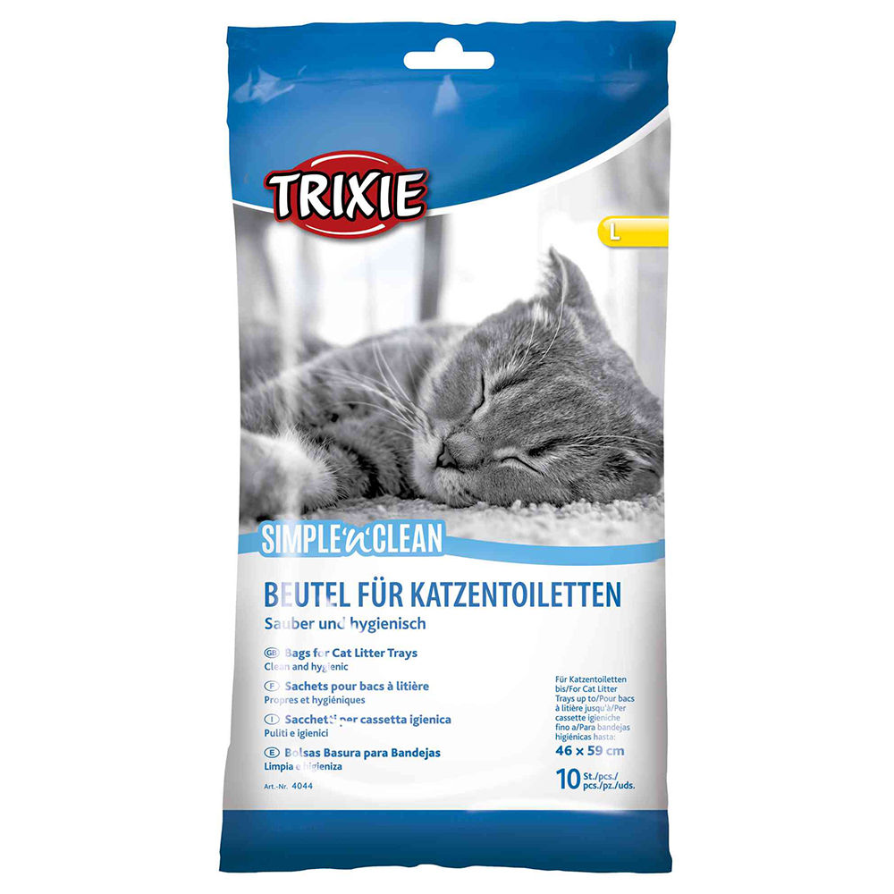 Trixie Cleany Cat Katzentoilette mit Rand Passende Toilettenbeutel, 10 Stück von TRIXIE