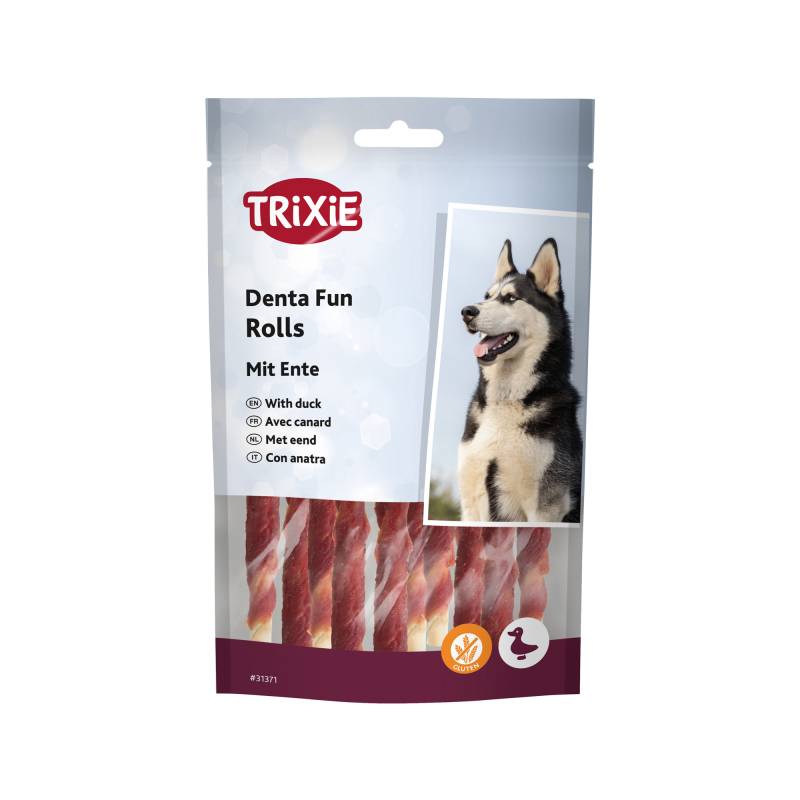 Trixie Denta Fun Duck Chewing Rolls - 12 cm - 3 x 10 Stücke/80 g Trixie Denta Fun Duck Chewing Rolls - 12 cm - 3 x 10 Stücke/80 g von TRIXIE
