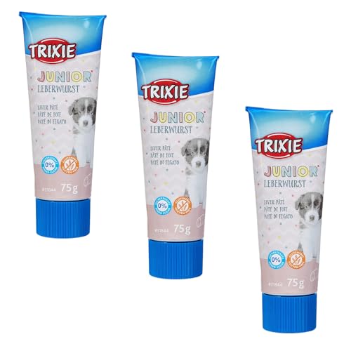Trixie JUNIOR Leberwurst für Hundewelpen | 3er Pack | 3 x 75 g | Schmackhafter Snack für Junge Hunde | Mit reduziertem Salz- und Gewürzgehalt | Mit Grünlippmuschel Trixie JUNIOR Leberwurst für Hundewelpen | 3er Pack | 3 x 75 g | Schmackhafter Snack für Junge Hunde | Mit reduziertem Salz- und Gewürzgehalt | Mit Grünlippmuschel von TRIXIE