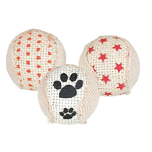 Trixie Juteball mit Rassel, Kunststoff, Ø 5 cm, 3 Stück von TRIXIE
