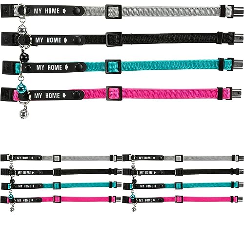 Trixie Katzenhalsband mit Adresslasche, Nylon, farblich Sortiert (Packung mit 3) von TRIXIE