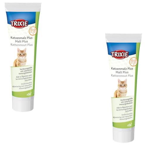 Trixie Katzenmalz Plus | Doppelpack | 2 x 100 g | Ergänzungsfuttermittel für Katzen | Zur Unterstützung der Verdauung und bei verschluckten Haaren | In der praktischen Tube Trixie Katzenmalz Plus | Doppelpack | 2 x 100 g | Ergänzungsfuttermittel für Katzen | Zur Unterstützung der Verdauung und bei verschluckten Haaren | In der praktischen Tube von TRIXIE