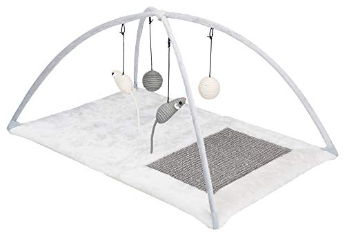 Trixie Katzenspielmatte mit Spielzeug und Sisal-Kratzfläche, Grau (43114), Norme von TRIXIE