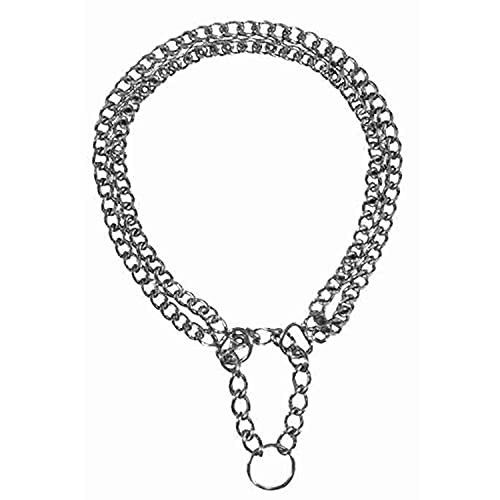 TRIXIE Zug-Stopp-Kettenhalsband Größe L: Halsumfang 50 cm/2,5 mm in silber - stabiles Kettenhalsband 2-reihig für große Hunde, verchromt, leicht zu reinigen, 2244 von TRIXIE