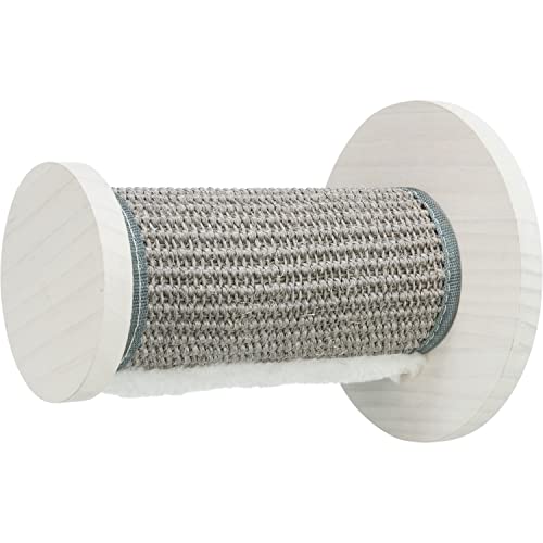 TRIXIE Kletterstufe zur Wandbefestigung, Sisal/Holz, Grau, Katze, 18x18x22 cm, Innenbereich von TRIXIE