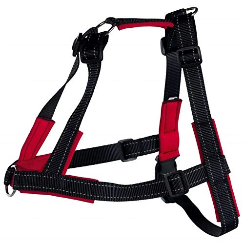 TRIXIE Trainer-Geschirr Lead'n'Walk Soft Größe M–L: Brustumfang 55–90 cm/25 mm in schwarz - Anti Zieh Geschirr für das Training mit Neopren-Polsterung, verstellbar für mittelgroße Hunde, 13056 von TRIXIE