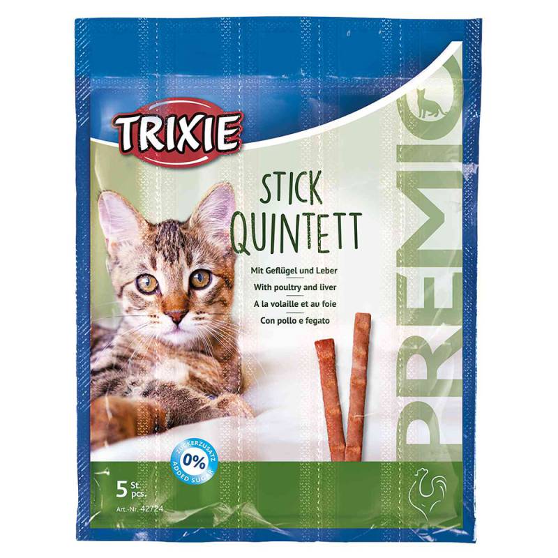 Trixie PREMIO Stick Quintett - mit Geflügel & Leber (10 x 5 g) von TRIXIE