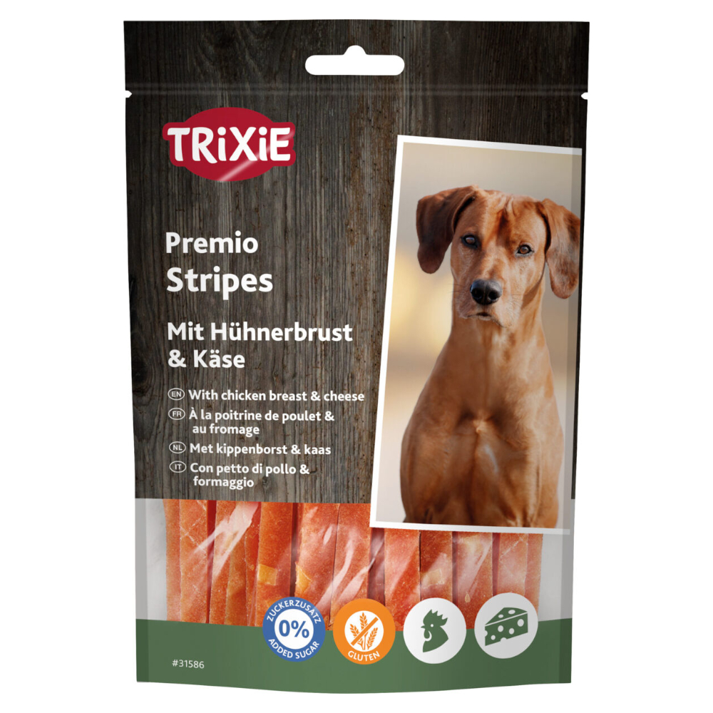 Trixie PREMIO Streifen mit Hühnchen und Käse - Sparpaket: 4 x 100 g von TRIXIE