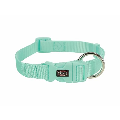 TRIXIE Premium Hundehalsband, Softline Elegance, Nylon, stufenlos verstellbar, zugentlastete Schnalle, Minze, 23 cm, 20 cm von TRIXIE