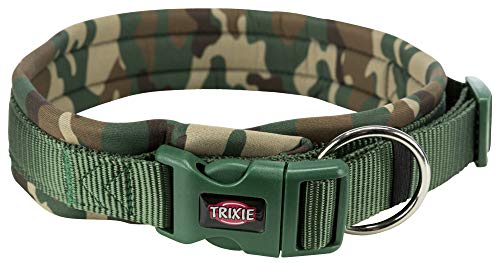 TRIXIE Premium Halsband Größe L–XL: Halsumfang 56–62 cm/25 mm in Camouflage - stufenlos verstellbares Hundehalsband für große bis sehr große Hunde, neoprengepolstert, 1988623 von TRIXIE