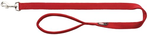 TRIXIE Hundeleine Premium M–L, 1,00 m 20 mm in rot - stabile Hundeleine mit praktischer Handschlaufe - für mittelgroße bis große Hunde - 200203 von TRIXIE