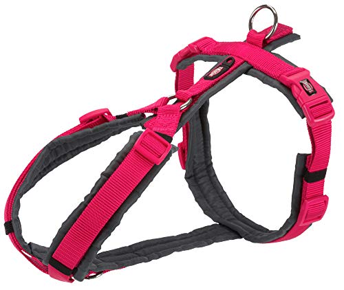 TRIXIE NEU Premium Trekkinggeschirr, M: 53-64 cm/20 mm, Fuchsia/Graphit, Hund von TRIXIE