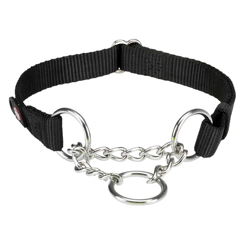 Trixie Premium Zug-Stopp Halsband Schwarz - Größe M-L: 35 - 50 cm Halsumfang, 20 mm breit von TRIXIE