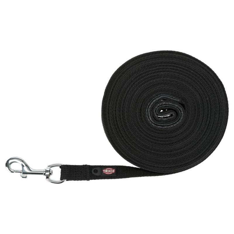 Trixie Schleppleine Baumwolle, schwarz - Größe: M-L: 15 m lang / 20 mm breit von TRIXIE
